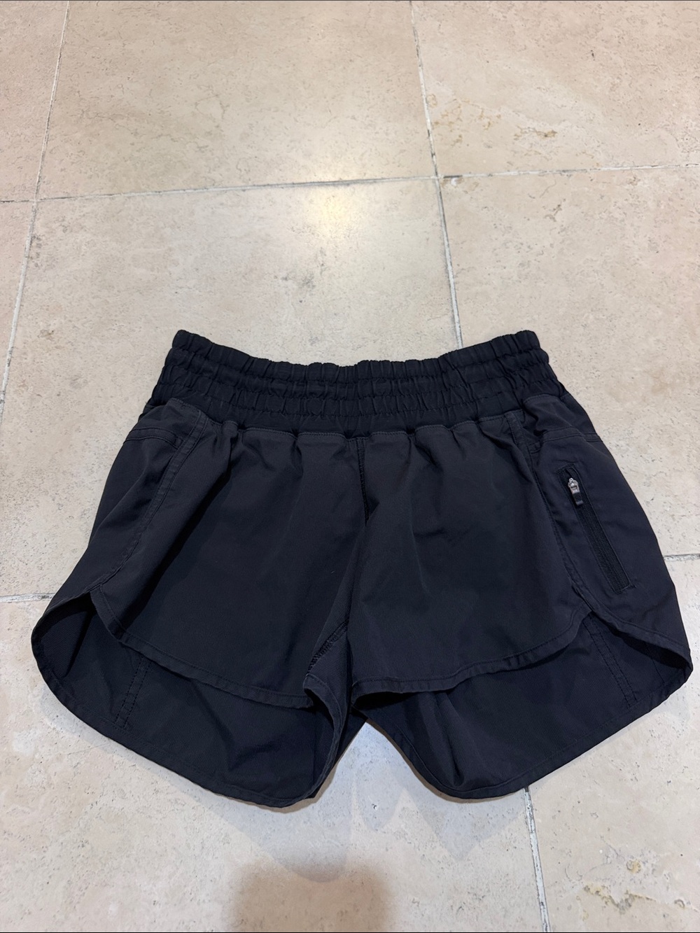 lululemon athletica Black Running Shorts with Zipper Pocket